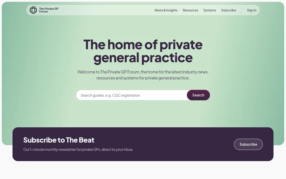 The The Private GP Forum homepage